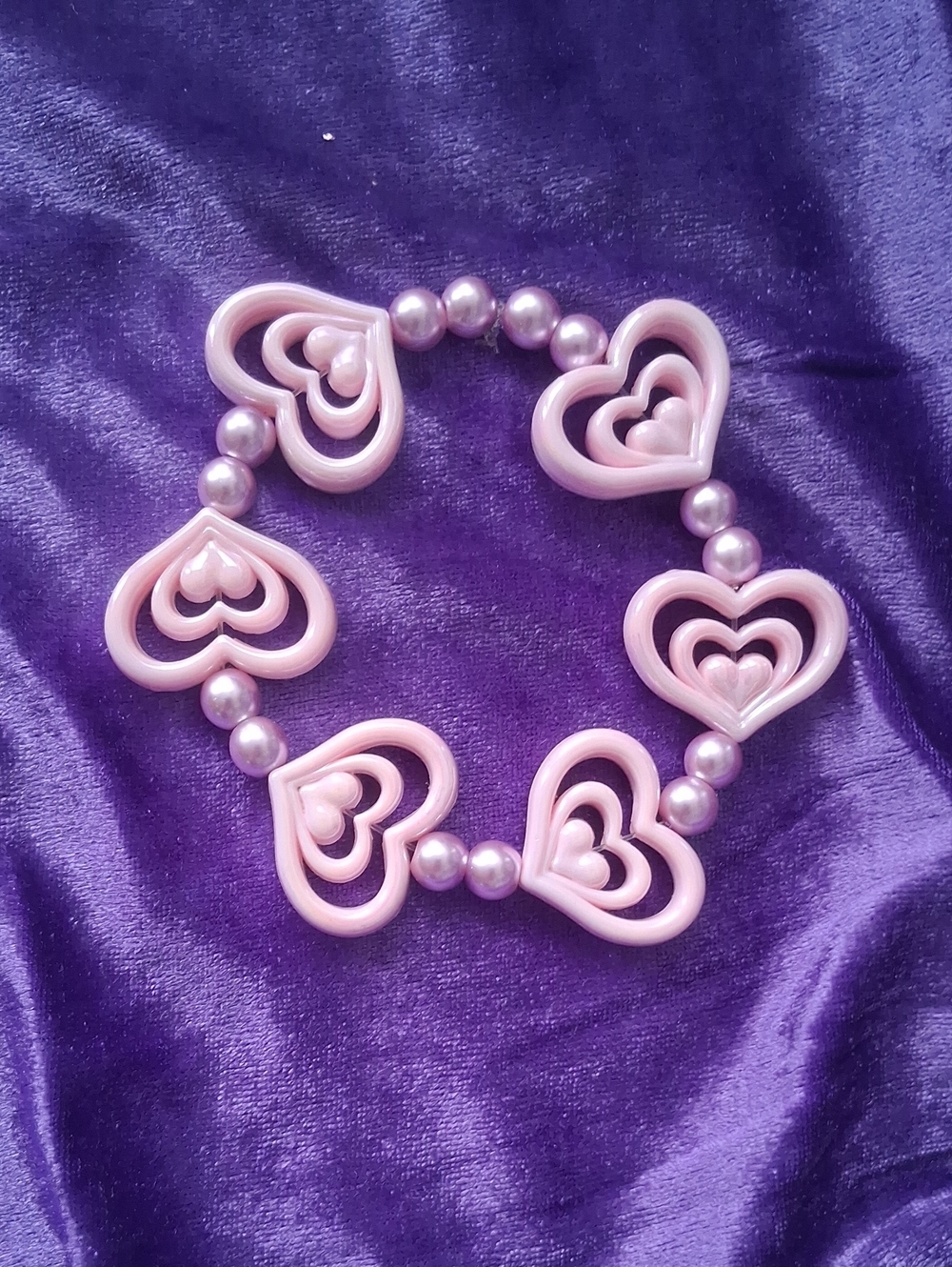 Pink Heart Bead Stretch Bracelet - Women's Fashion Bracelet
